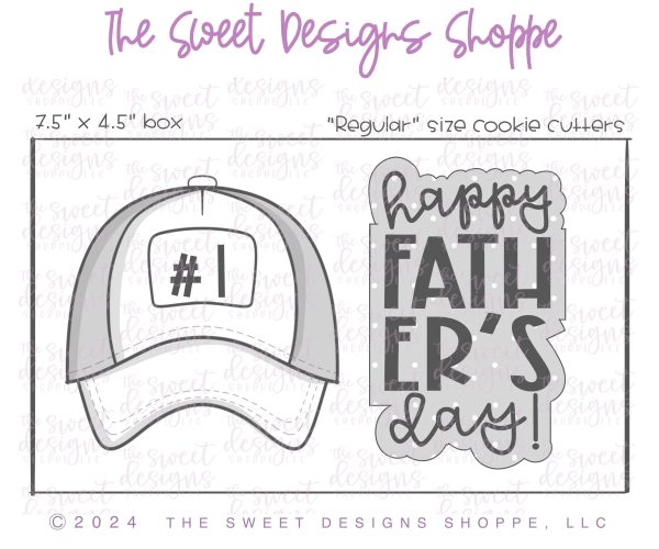 Happy FATHER S Day Plaque & Baseball Cap Cookie Cutter Set - Set of 2 - Cookie Cutters Discount