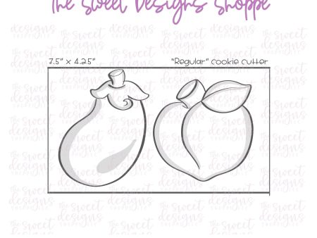 Valentines Eggplant & Peach Cookie Cutters Set - 2 Piece Set - Cookie Cutters Hot on Sale