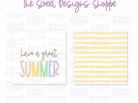 Printed Tags:  have a great SUMMER  2  x 2  - Set of 25 Tags , Pre-punched hole. Online now