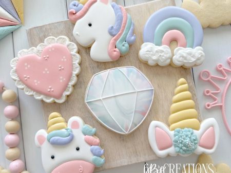 6 B s Creations: Teaching Partners Class - Unicorn - Set of 6 Cookie Cutters - Online Class not included Supply