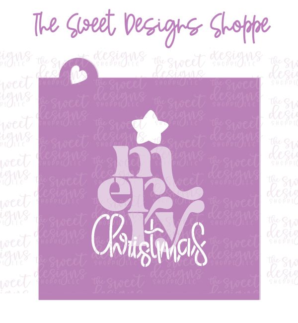 Bundle - Merry Christmas Tree - Cookie Cutter & Stencil Set Sale