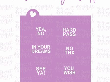 Conversation Heart Stencil -  Mini  Hearts - Array#13 Sale