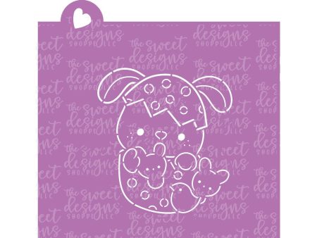 PYOC Stencil -  PYOC Bunny in Egg with Marshmallows- Stencil For Sale