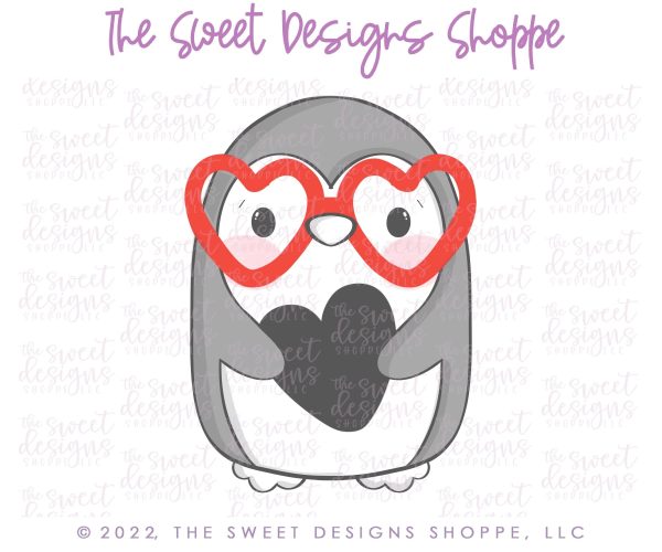 Penguin with Heart Glasses- Cookie Cutter For Cheap