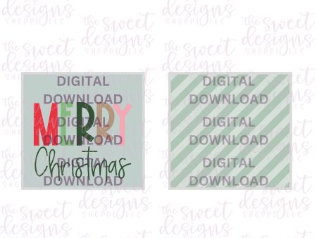 Merry Christmas (Green) - Digital Instant Download 2  x 2  Tag Sale