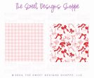 Printed Box Backer : Red & Pink Bows Pink Plaid - Set of 25 Backers ( Select Size) Supply