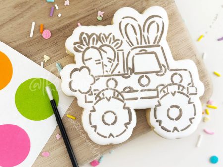 Bundle - PYOC Easter Monster Truck - Cookie Cutter & Stencil Online now