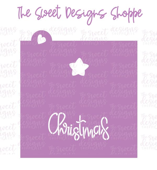 Bundle - Merry Christmas Tree - Cookie Cutter & Stencil Set Sale